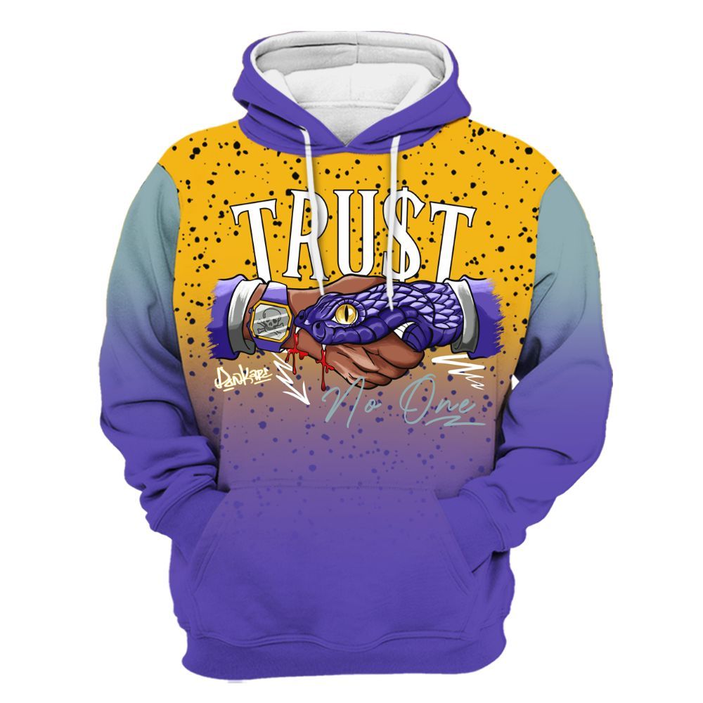 Hoodie To Match Imperial Purple 4s - Snake Trust No One Drip All Over Print