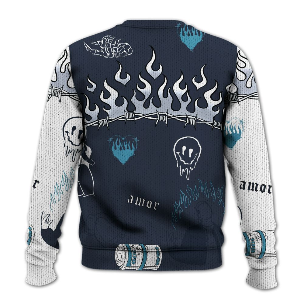 Knitted Sweater To Match Retro Obsidian 13s - Snake Trust No One