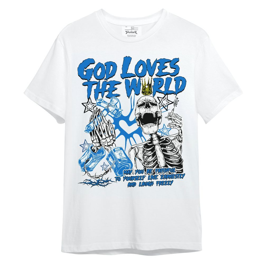 Shirt To Match Blueberry 12s - God Loves The World Unisex Shirt