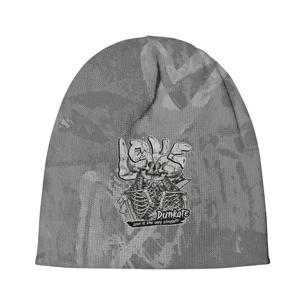 Beanie Hat To Match Black Wolf Grey 12s - Skull Love Graphic