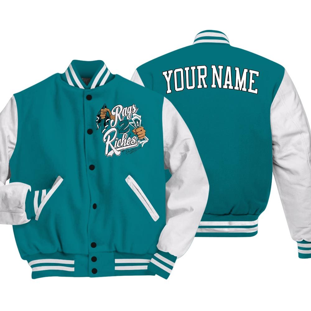 Varsity Jacket To Match Varsity Streetwear Custom Name Rag 2 Riches, Oxidized Green 4s T-Shirt, Sneaker Oxidized Green 4s Baseball Varsity Jacket 1604 NCT