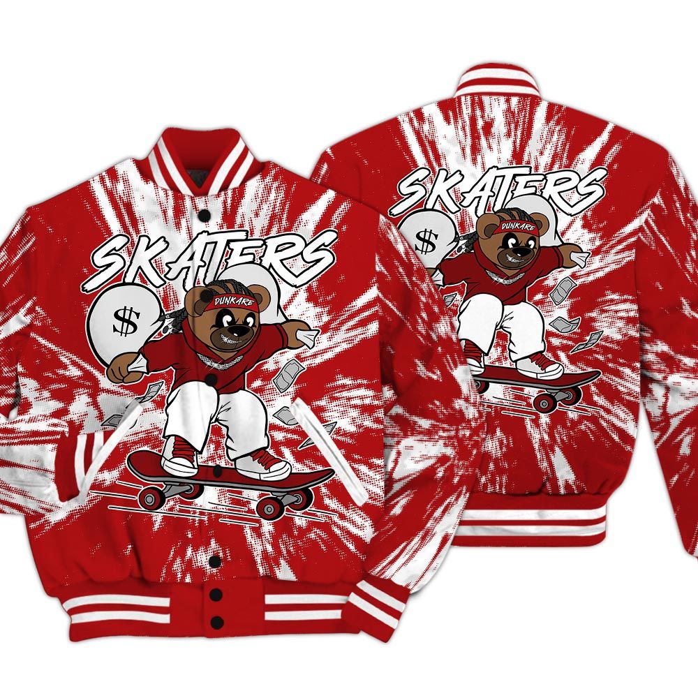 Varsity Jacket To Match Red Taxi 12s - Skaters Bear Luxury Varsity Jacket Unisex