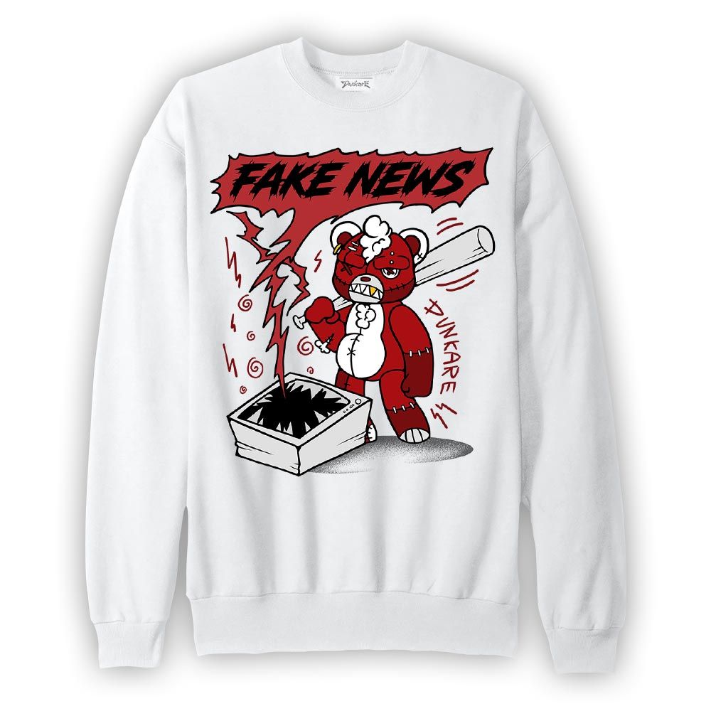 Sweatshirt To match Red Taxi 12s Sweatshirt - False News Hugz Version 2 Graphic