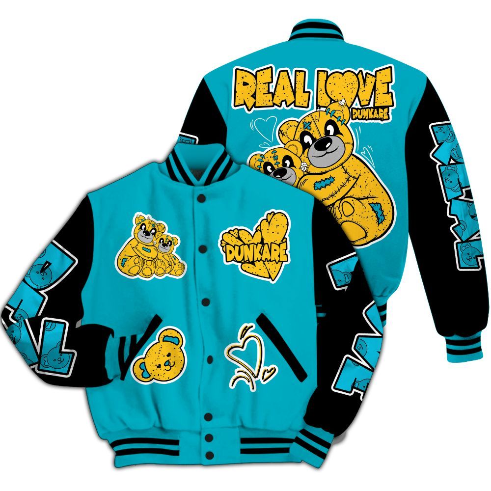 Varsity Jacket To Match Retro Aqua 5s - Sincere Fondness Bear All Over Print