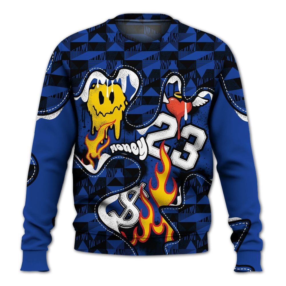 Sweatshirt To Match Air Foamposite One Royal - 23 Smile Burning Heart All Over Print