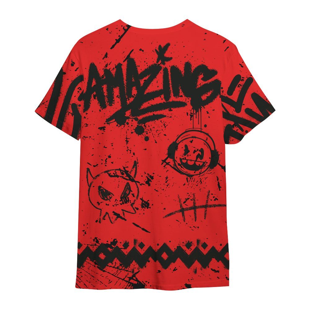 Shirt To Match Red Thunder 4s - Friday Sneaker Crayon All Over Print
