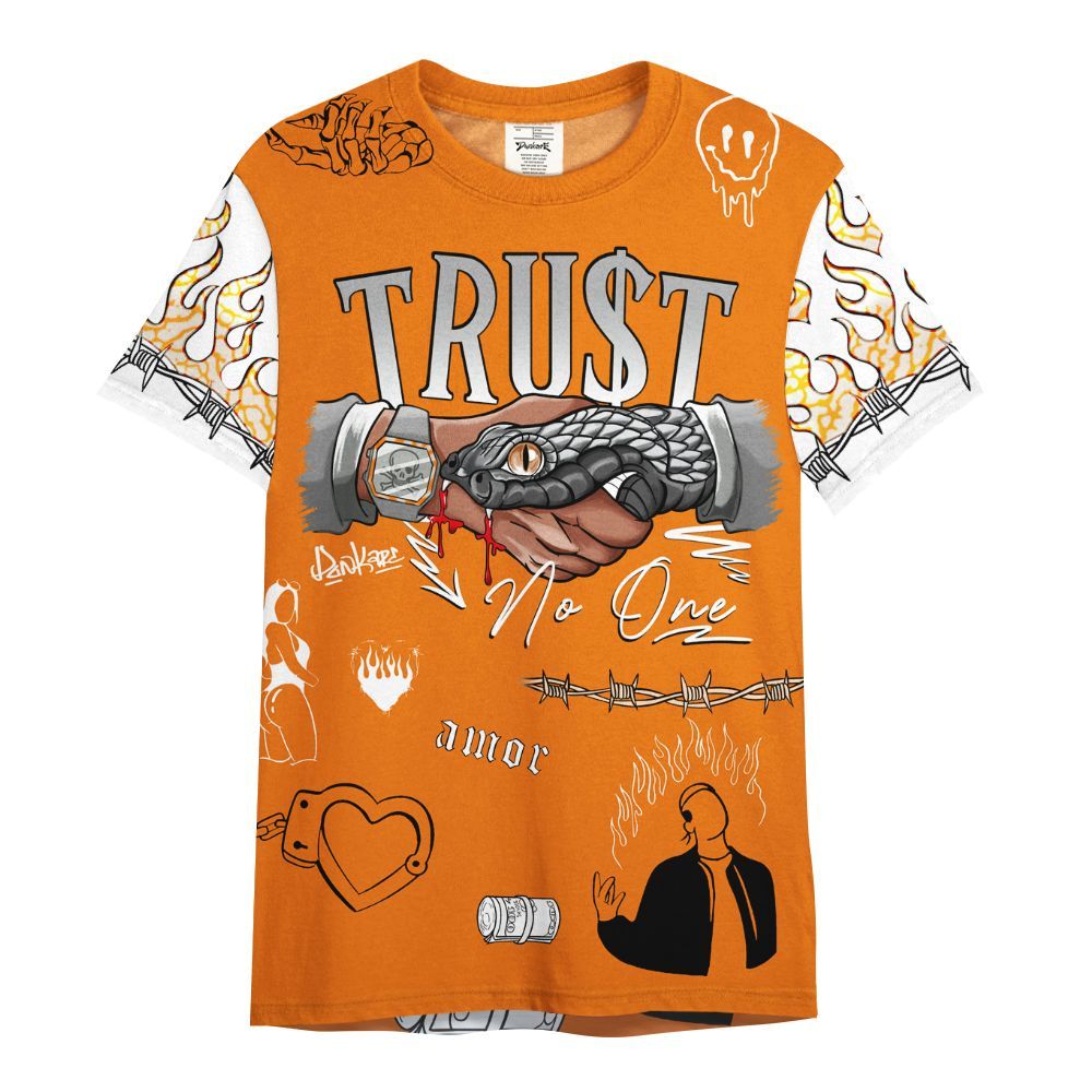 Shirt To Match Orange Citrus 3s - Snake Trust No One All Over Print