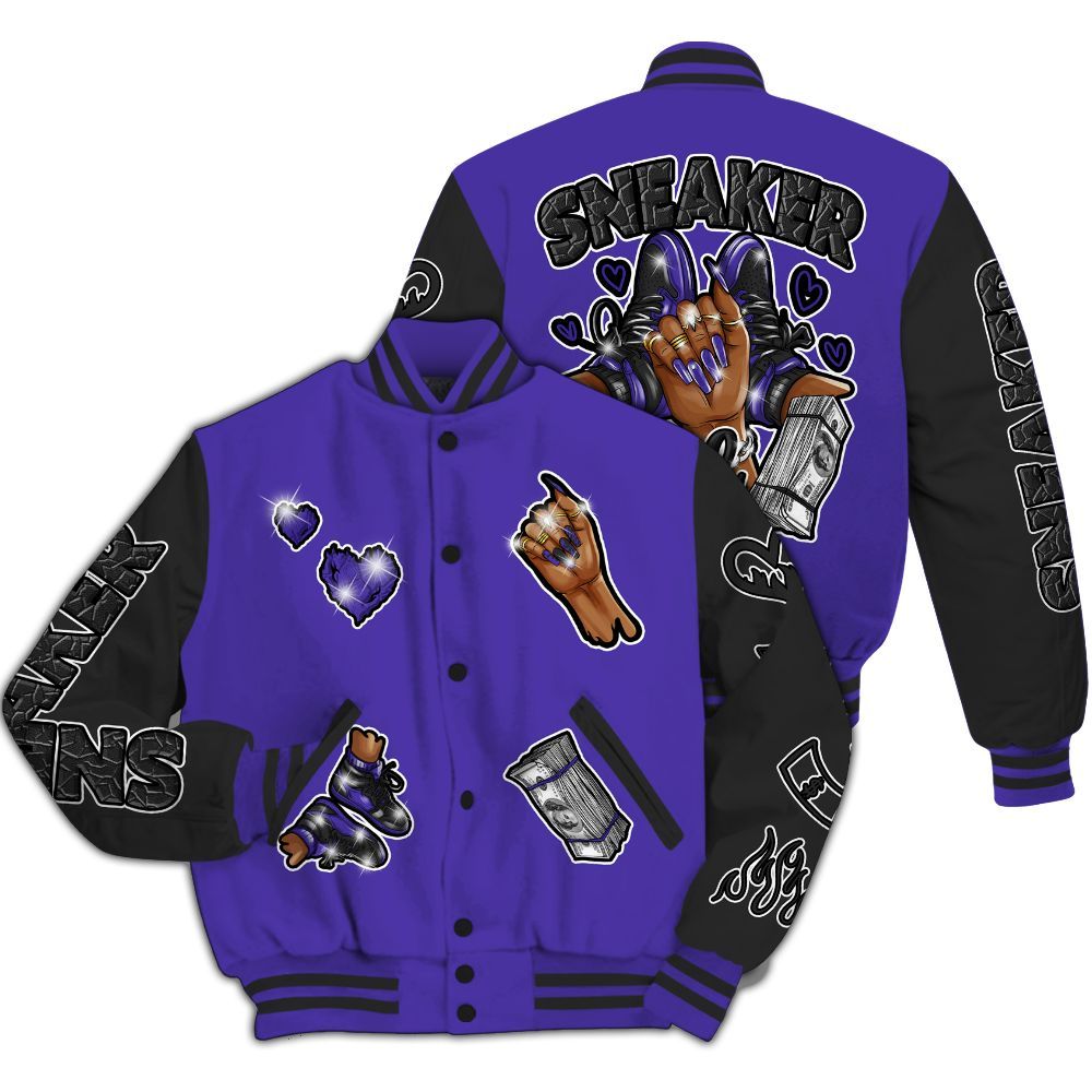 Varsity Jacket To Match Field Purple 12s - Sneakerz Girlz All Over Print