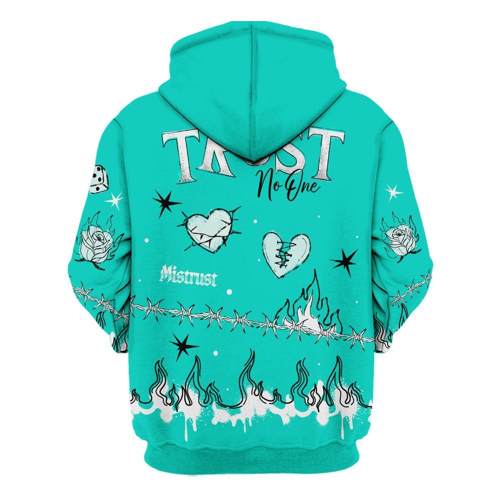 Hoodie To Match Dunk Low Clear Jade - Trust No One Snake-Bite Doodle Crayon All Over Print