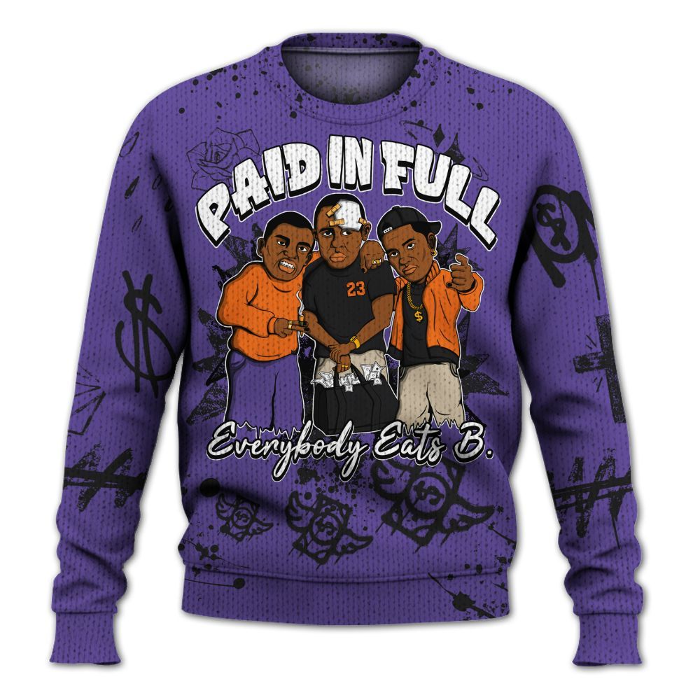 Knitted Sweater To Match Air Max Waffle SP Voltage Purple - Everybody Paid In Full Crayon