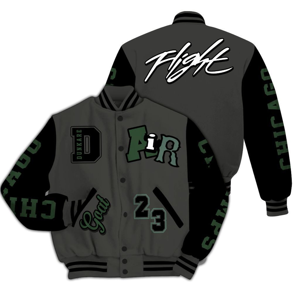 Varsity Jacket To Match Dunk Low Skateboards Black - AIR Number 23 GOAT All Over Print