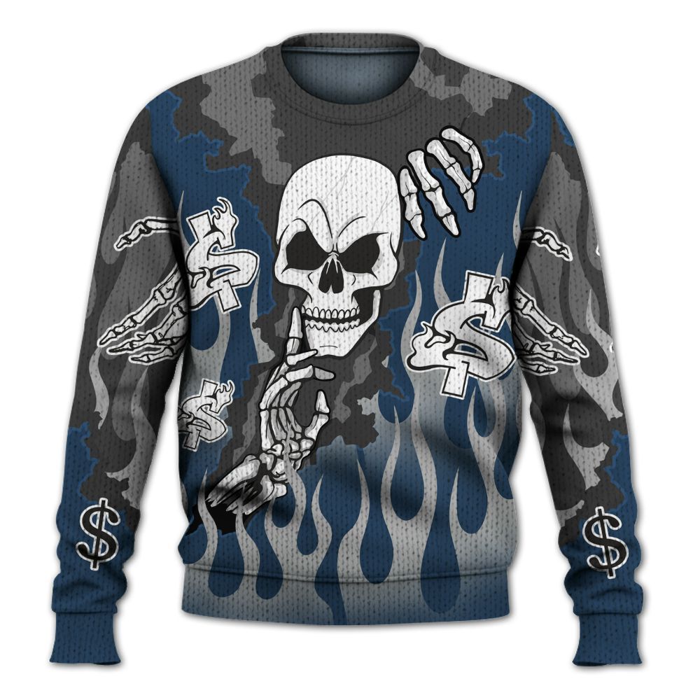 Sweater To Match Retro French Blue 2025 12s - Ones Move In Silence Graphic Trapped Graphic