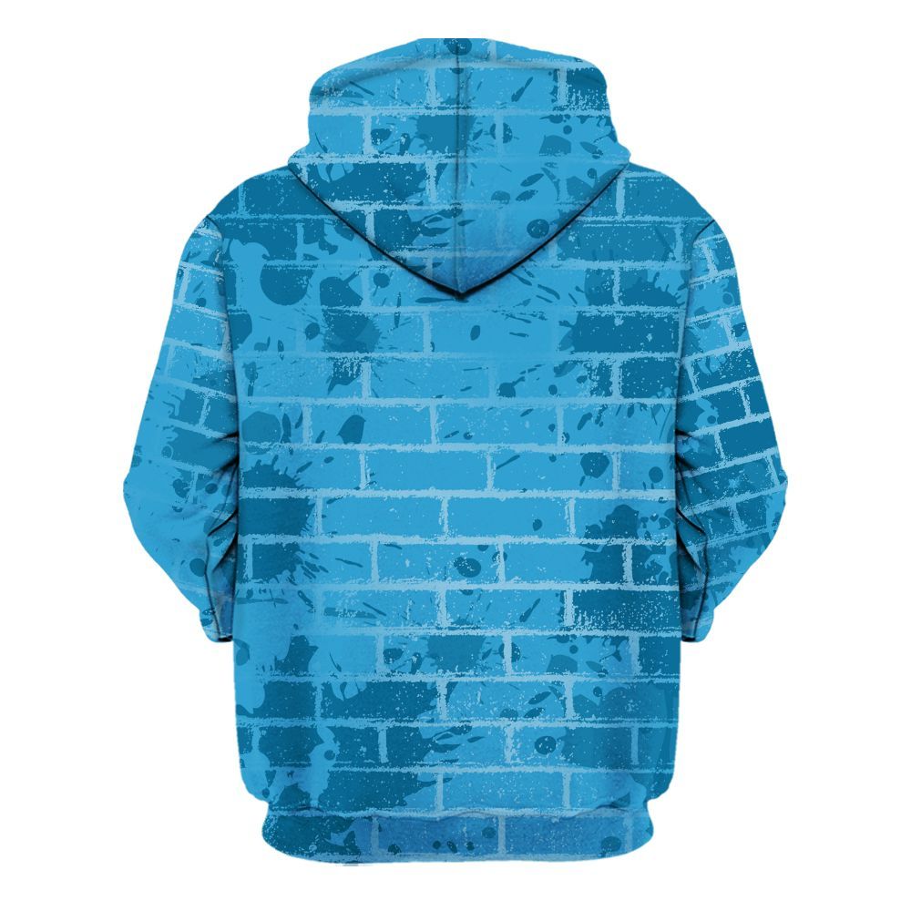 Hoodie To Match Powder Blue 9s - Allen Answer Skeleton Brick All Over Print
