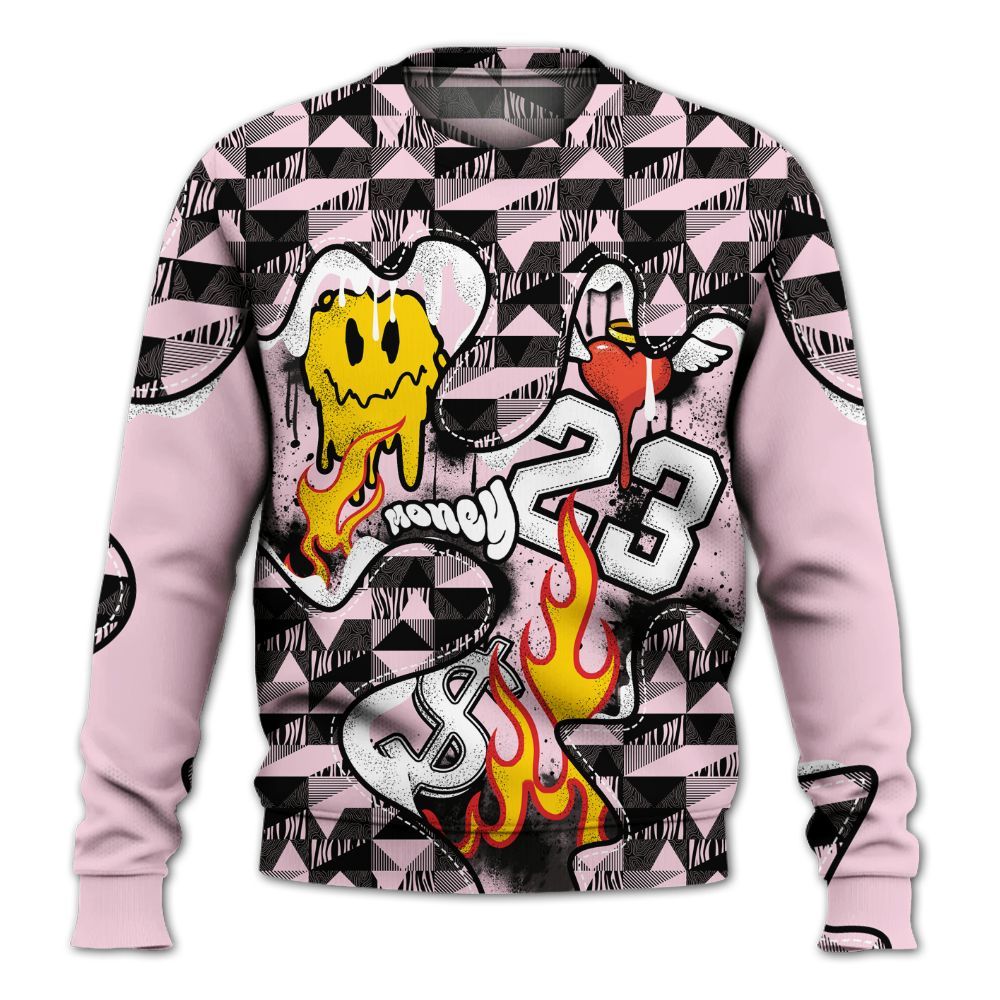 Sweatshirt To Match Orchid 4s - 23 Smile Burning Heart All Over Print