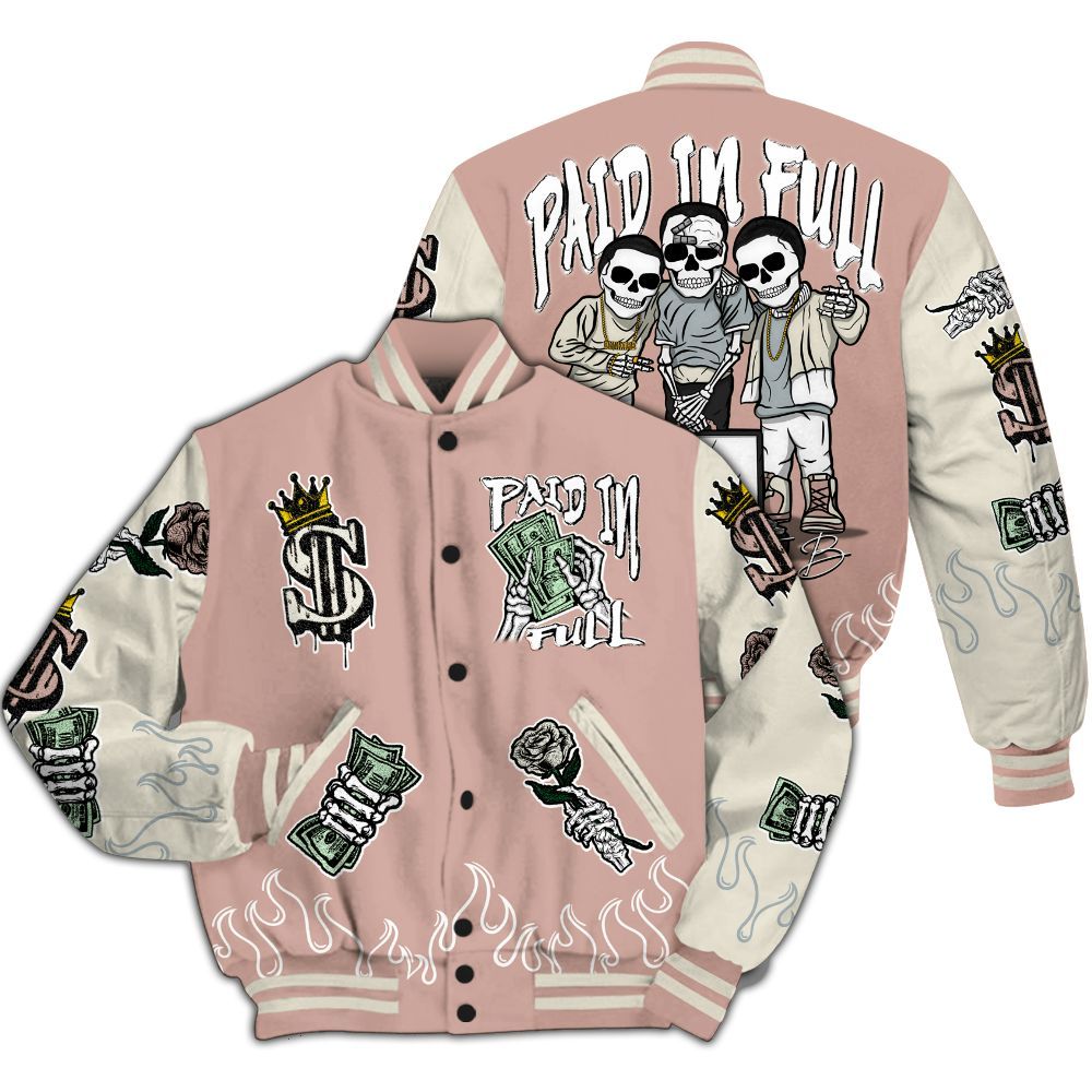 Varsity Jacket To Match Air Force Low 1 Arctic Orange - Fire Everybody Paid In All Over Print
