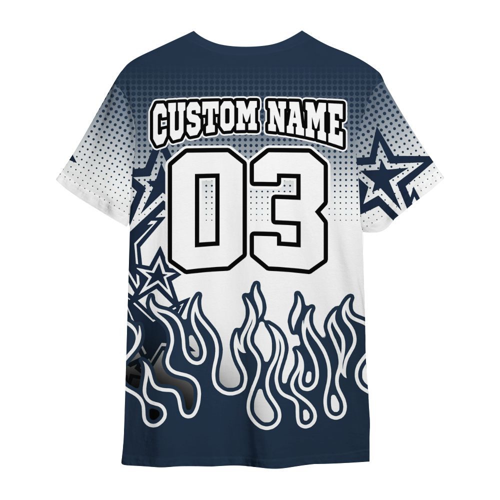 Shirt To Match White Midnight Navy 6s - Allen Answer Unique Fire Custom Name All Over Print