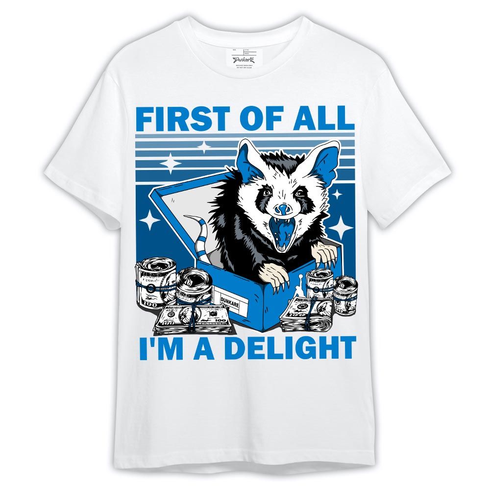 Shirt To Match Industrial Blue 4s - Opossum I'm A Delight Shirt Military Blue 4s Outfit