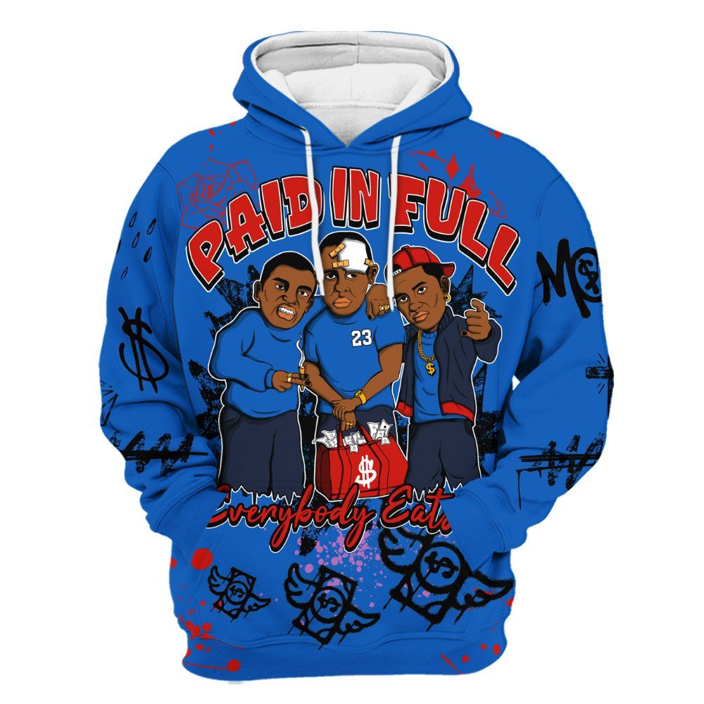 Hoodie To Match Kobe 6 Game Royal - Everybody Paid In Full Crayon All Over Print