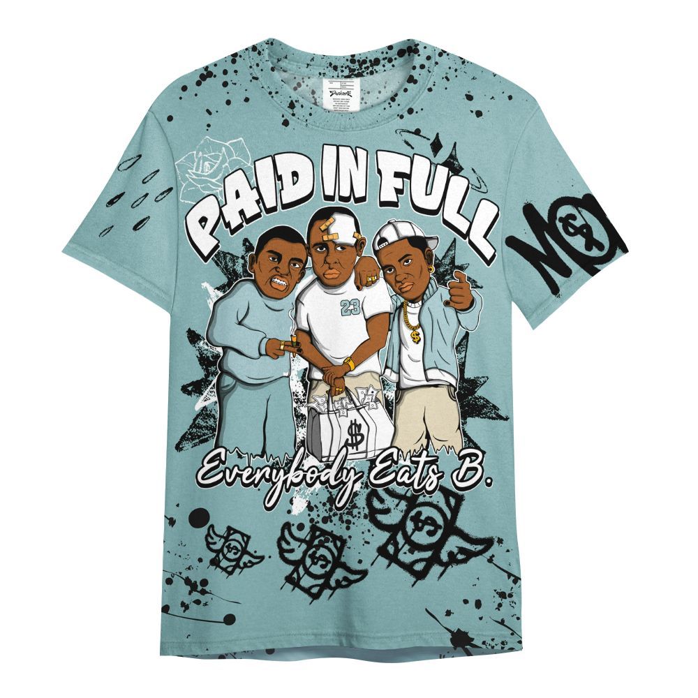 Shirt To Match Dunk Low Glacier Blue Pale Ivory - Everybody Paid In Full Crayon All Over Print