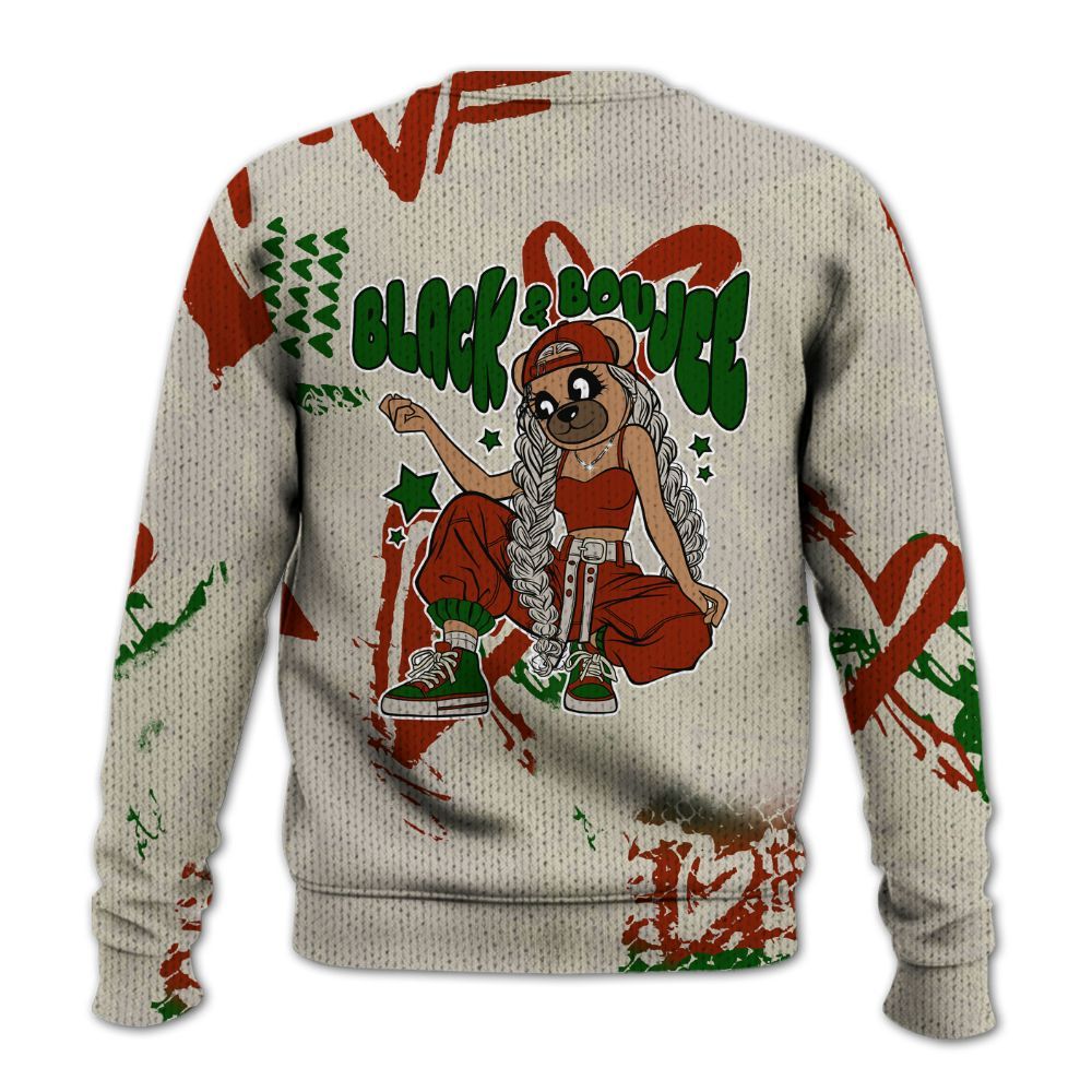 Knitted Sweater To Match El Grito 5s - Boujee Girls Bear Heart Grunge