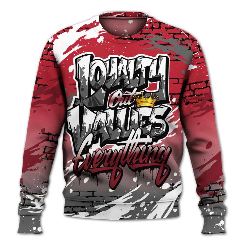 Sweatshirt To Match Red Flint 13s - Values Of Loyalty Drip All Over Print