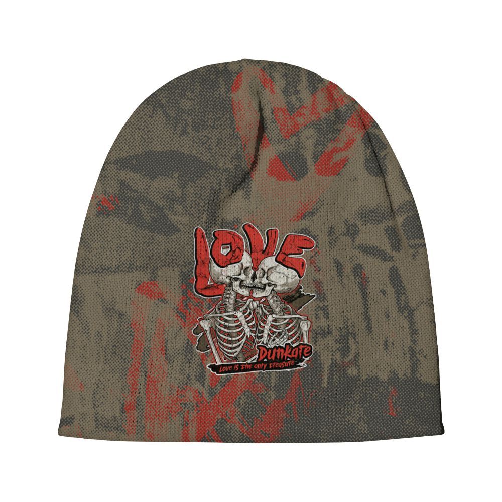 Beanie Hat To Match Olive 9s - Skull Love Graphic