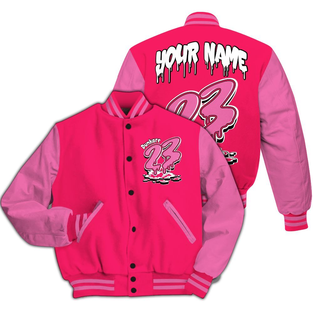 Varsity Jacket To Match Air VaporMax Plus Triple Pink - Custom Name 23 Drip All Over Print