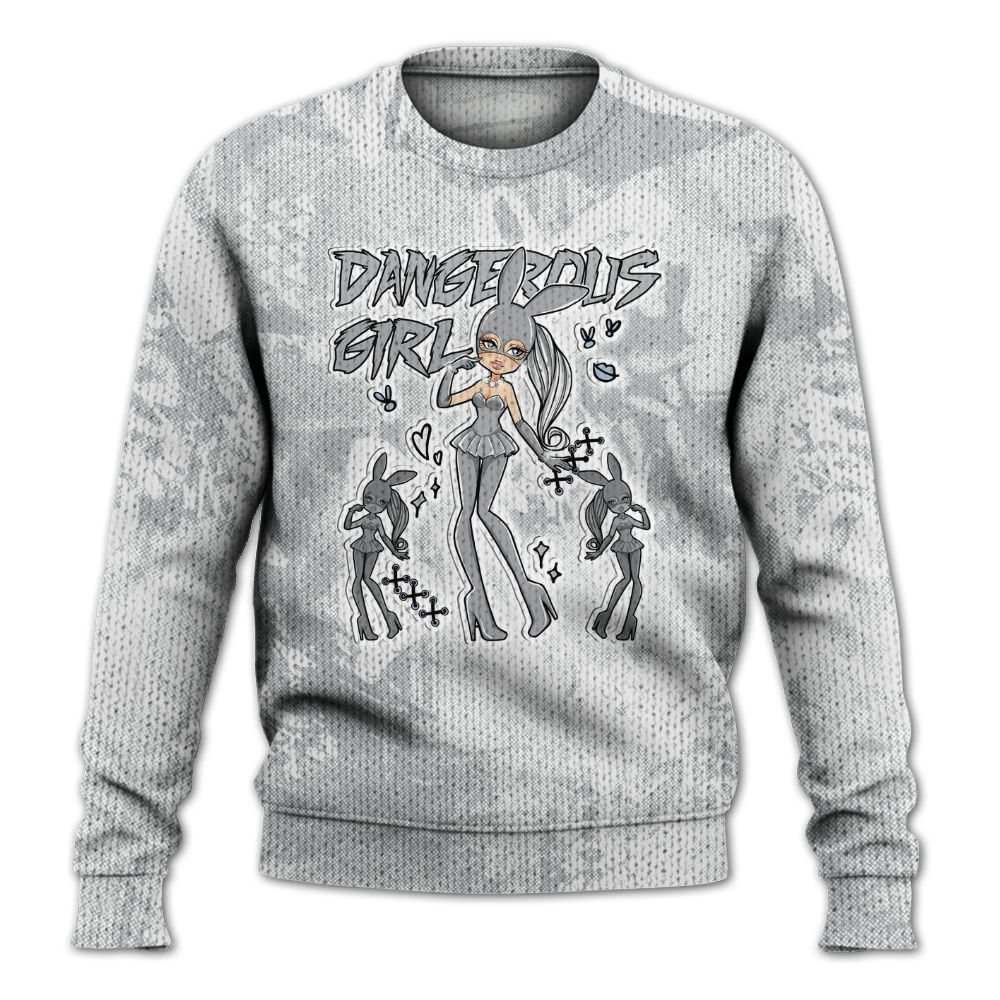 Knitted Sweater To Match Low OG Wolf Grey 1s - Dangerous.Girl Heart Grunge