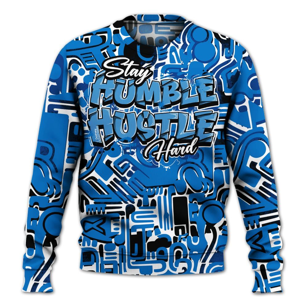 Sweatshirt To Match Blueberry 12s - Humble Hustle Doodle Retro All Over Print