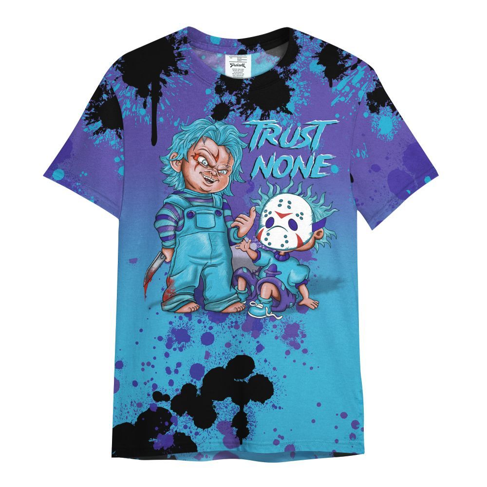 Shirt To Match Retro Aqua 6s - Trust No One Scary All Over Print