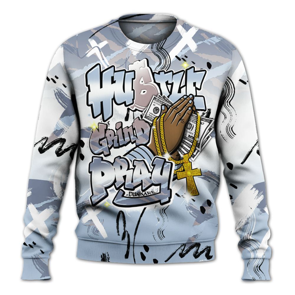 Sweatshirt To Match Ja 2 Induction - Money Hustle Grind Pray All Over Print