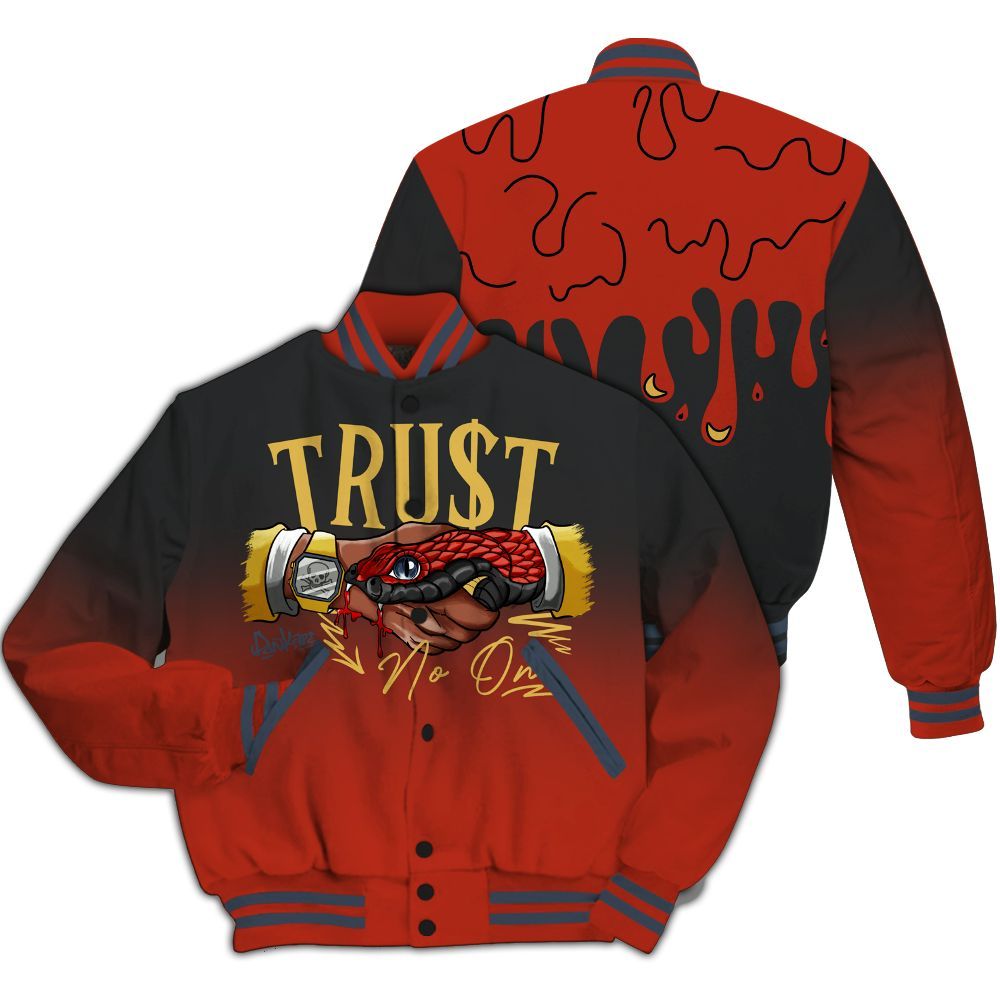 Varsity Jacket To Match Low Lucky Cat 1s - Trust No One Drip All Over Print