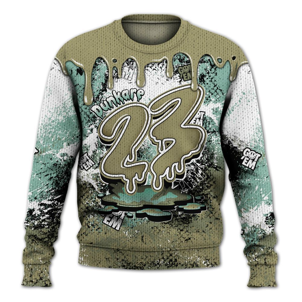 Knitted Sweater To Match Dunk Low Suede Olive Aura - Dripping 23 Drip