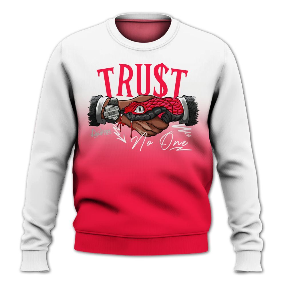 Sweatshirt To Match Retro Fire Red 3s - Snake Trust No One Drip All Over Print