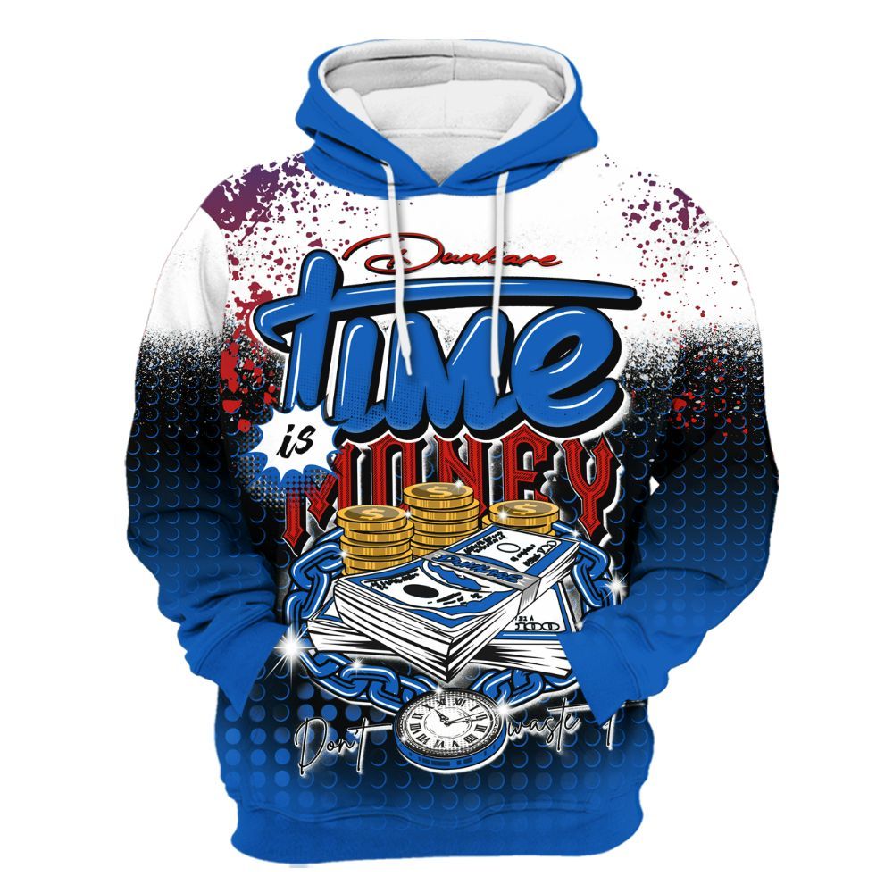 Hoodie To Match Kobe 6 Game Royal - Halftone Time Is Money All Over Print