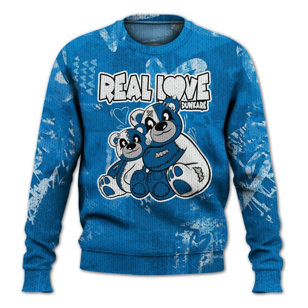 Knitted Sweater To Match Industrial Blue 4s - Sincere Fondness Bear