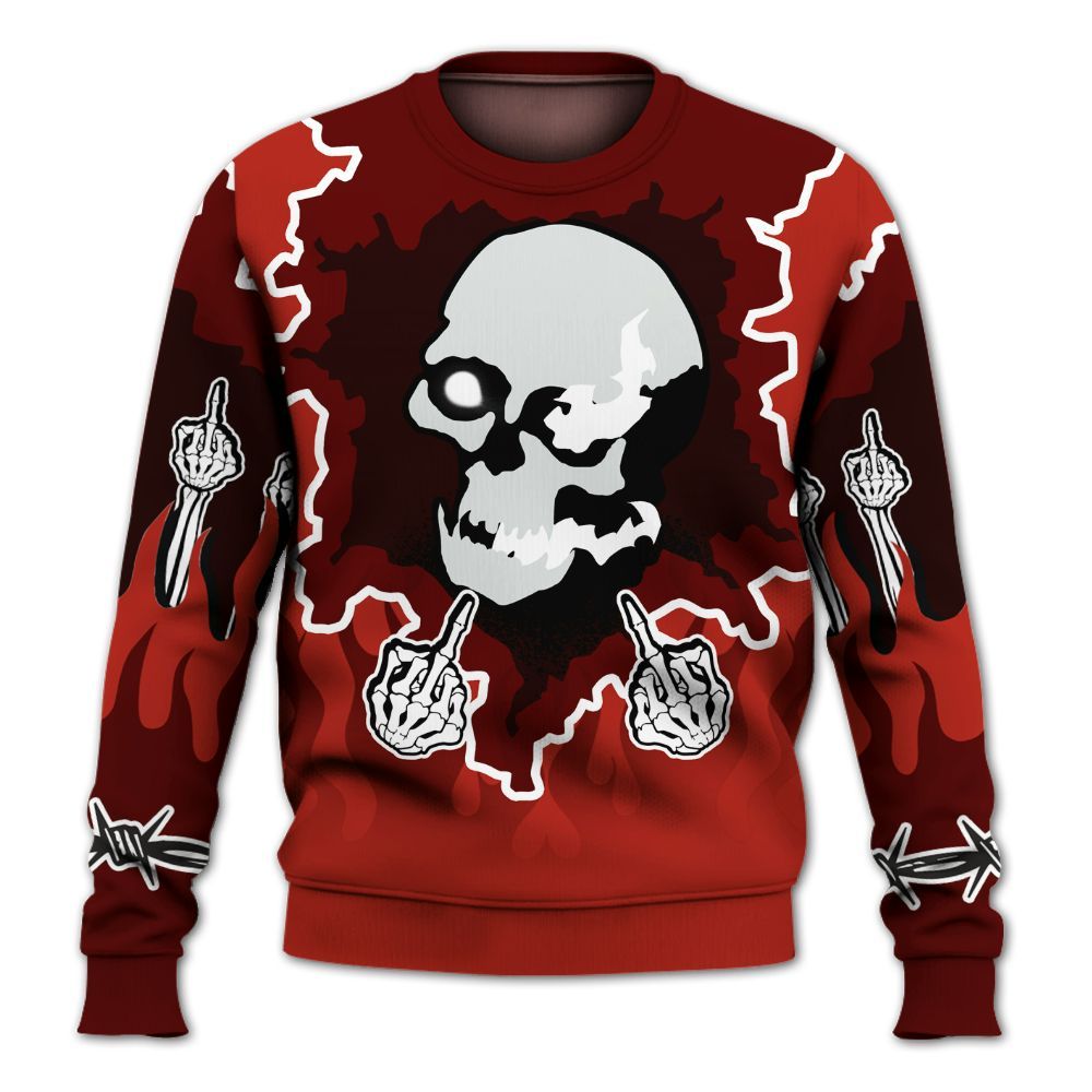 Sweatshirt To Match SP Firewood Orange 4s - F Around Find Out Graphic Trapped All Over Print