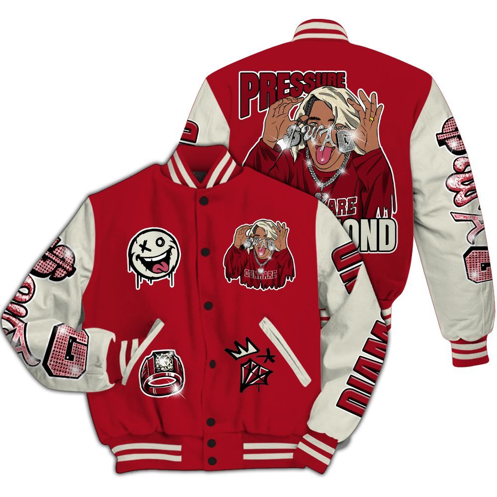 Varsity Jacket To Match 2025 High OG Cinnabar 1s - Pressures Makes Varsity Jacket To Match All Over Print