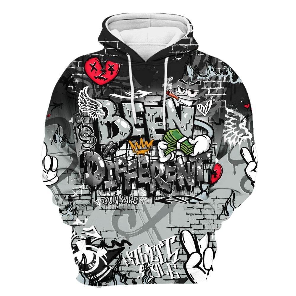 Hoodie To Match Black Wolf Grey 12s - Been Dif2erent Drip Graffiti All Over Print