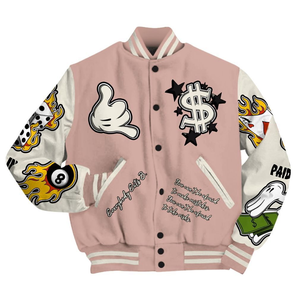 Varsity Jacket To Match Air Force Low 1 Arctic Orange - Everybody Paid In Full Graphic All Over Print
