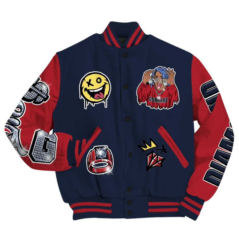 Varsity Jacket To Match Dunk Low COJP What The 2024 - Pressures Makes Varsity Jacket To Match All Over Print