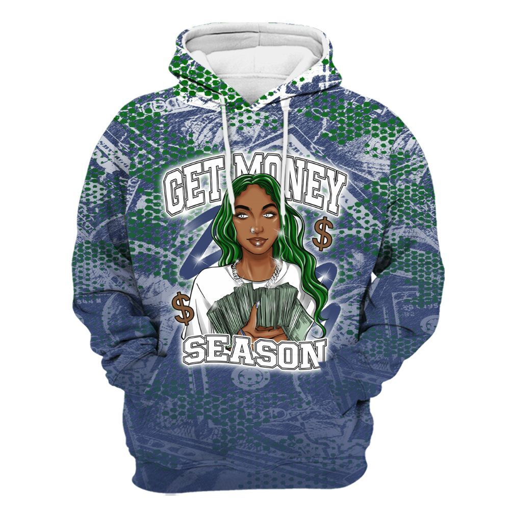 Hoodie To Match Midnight Navy 13s - Get Moneys Season Banknote All Over Print