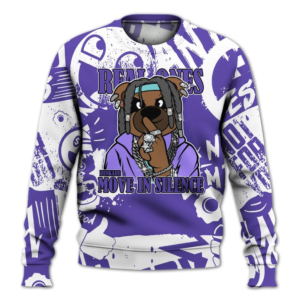 Sweatshirt To Match Low Hornets 1s - Silent Achievers Bear Monogram Graffiti All Over Print