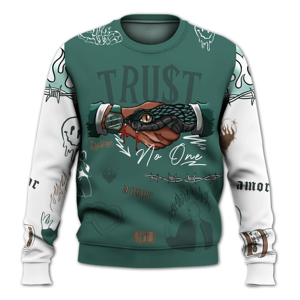 Sweatshirt To Match Low OG Oxidized Green 1s - Snake Trust No One All Over Print