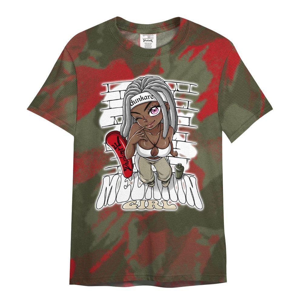 Shirt To Match Travis Scott Low OG Medium Olive 1s - MelaninGirl Abstract Halftone All Over Print