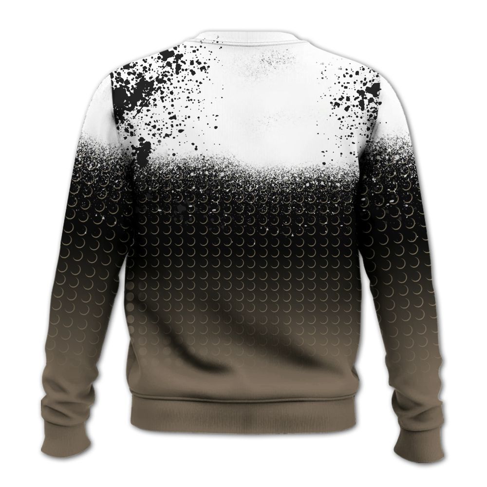 Sweatshirt To Match Low OG Dark Mocha 1s - Halftone Time Is Money All Over Print