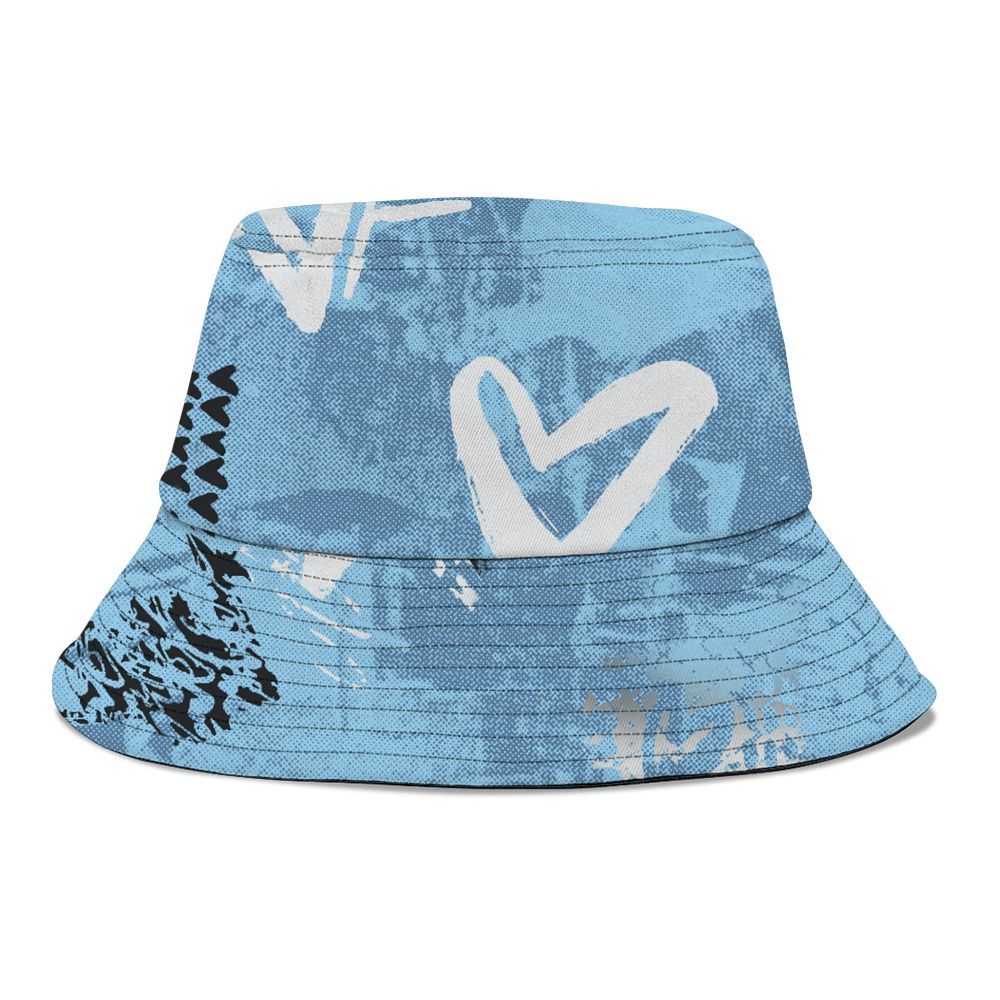 Bucket Hat To Match Legend Blue 11s - Skull Love Graphic