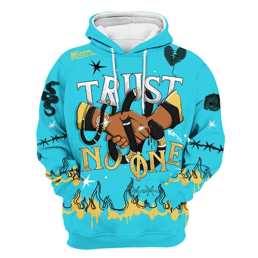 Hoodie To Match Retro Gamma Blue 11s - Trust No One Snake-Bite Doodle Crayon All Over Print