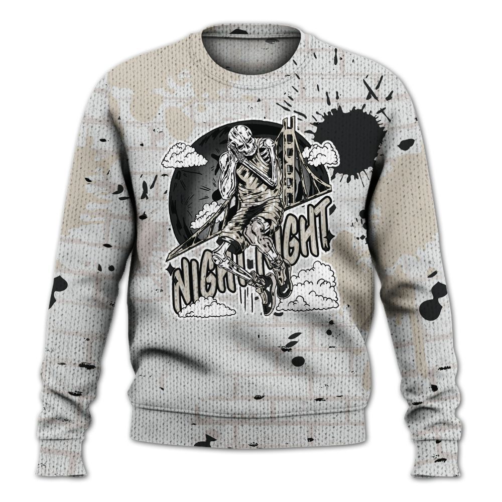 Knitted Sweater To Match Retro Reverse Metallic 5s - Seeya Skeleton Brick