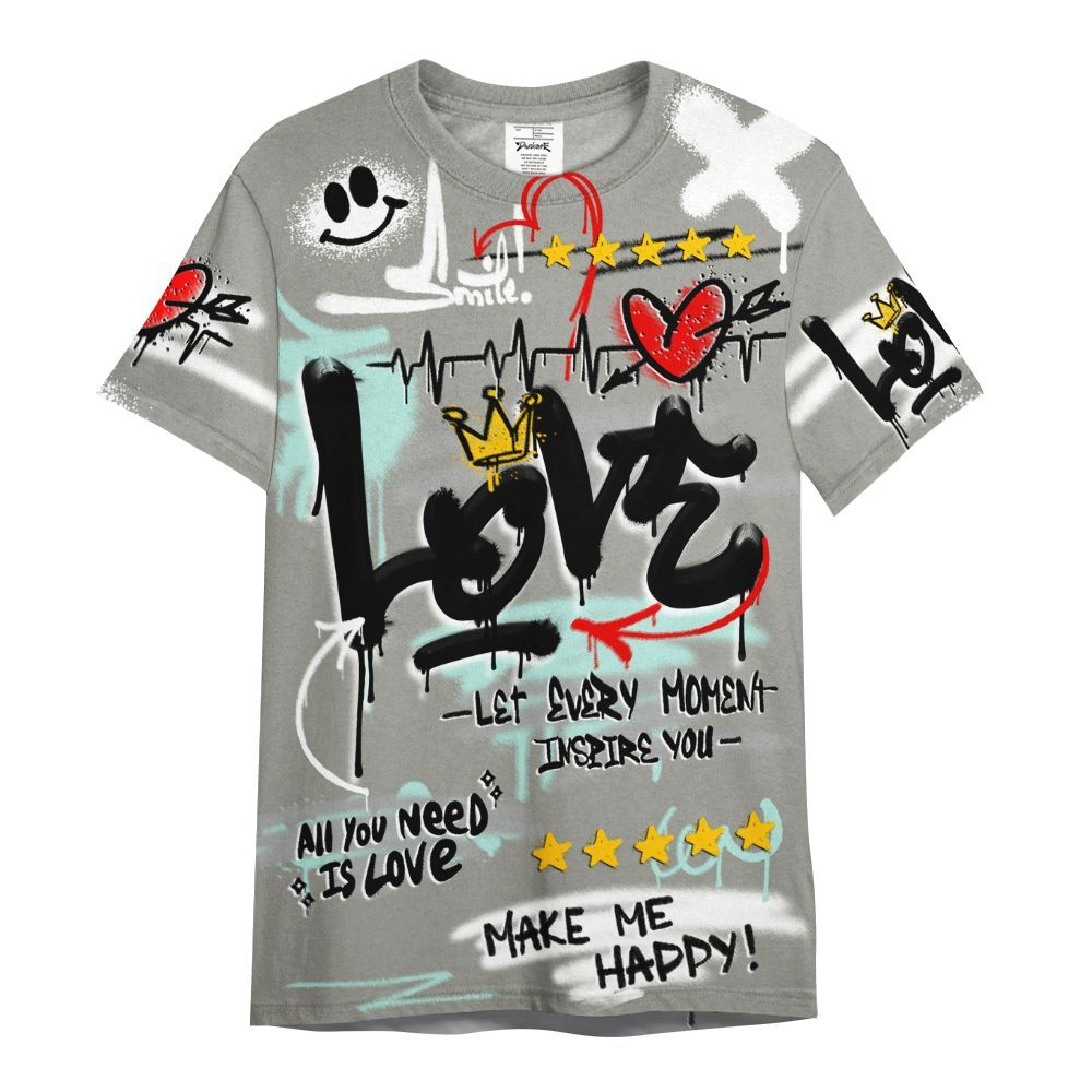 Shirt To Match Low OG Year Of The Snake 1s - Happy Love Beats Graffiti Streetwear All Over Print